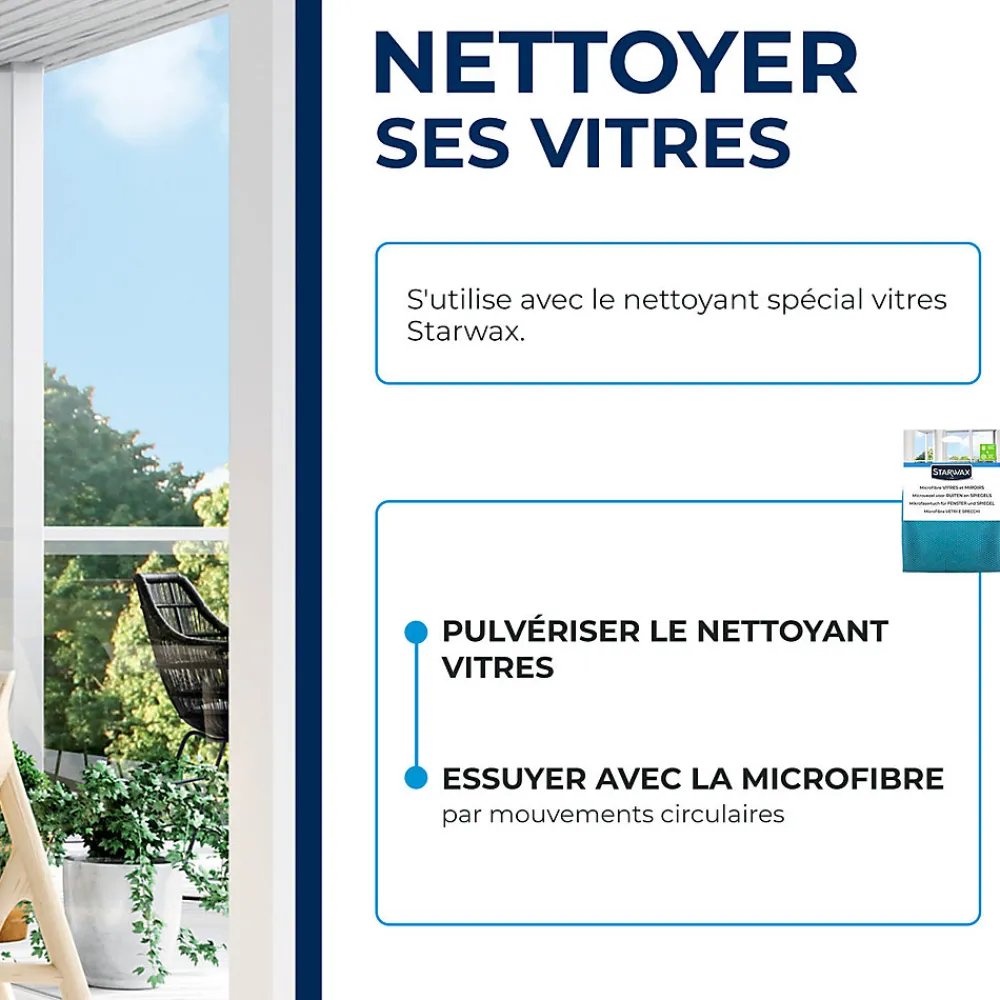 Microfibre pour vitres et miroir>Starwax