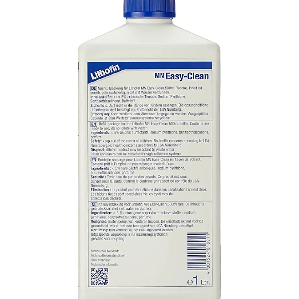 Lithofin MN Easy Clean Recharge - Entretien quotidien des plans de travail - - 1 L* Nettoyant Et Entretien Pour Sol