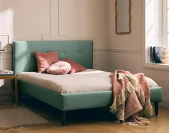 Best Mobilier Monet - lit - 160x200 - sommier inclus - en tissu -* Lit Double