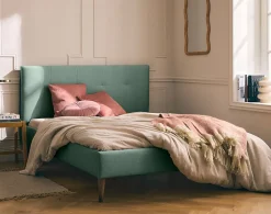 Best Mobilier Monet - lit - 160x200 - sommier inclus - en tissu -* Lit Double