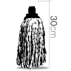 Juanio Mop, serpillère à franges pour balai, recharge vadrouille, tête de rechange de balai en microfibre super absorbante -Hauteur 30 cm* Serpillère