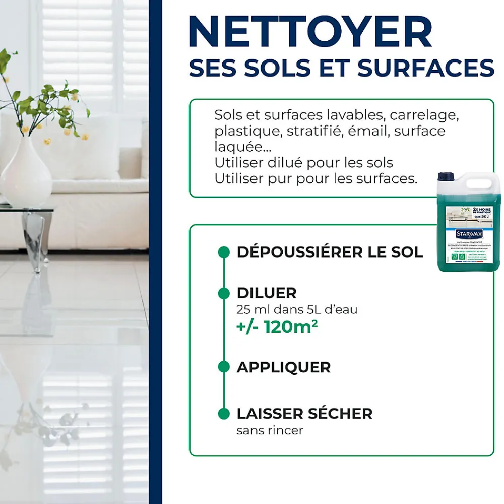 Nettoyant assainissant multi-usages senteur pin des landes 5L>Starwax Discount