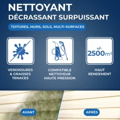 Nettoyant décrassant toitures, murs et sols gros nettoyage 5L><noscript><img width=