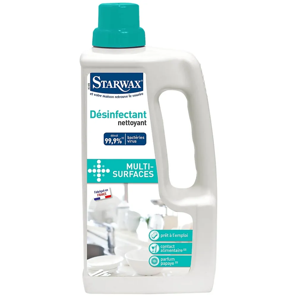 Starwax Nettoyant désinfectant multi-surfaces papaye 1L* Désinfectant