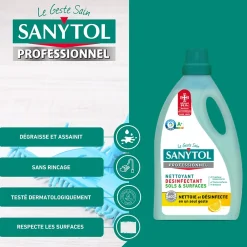 Sanytol Nettoyant désinfectant sols et surfaces citron 5L* Nettoyant Et Entretien Pour Sol