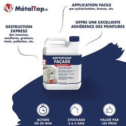 Metaltop Nettoyant Facade - 1 L - Métaltop* Produit Multi-Usages
