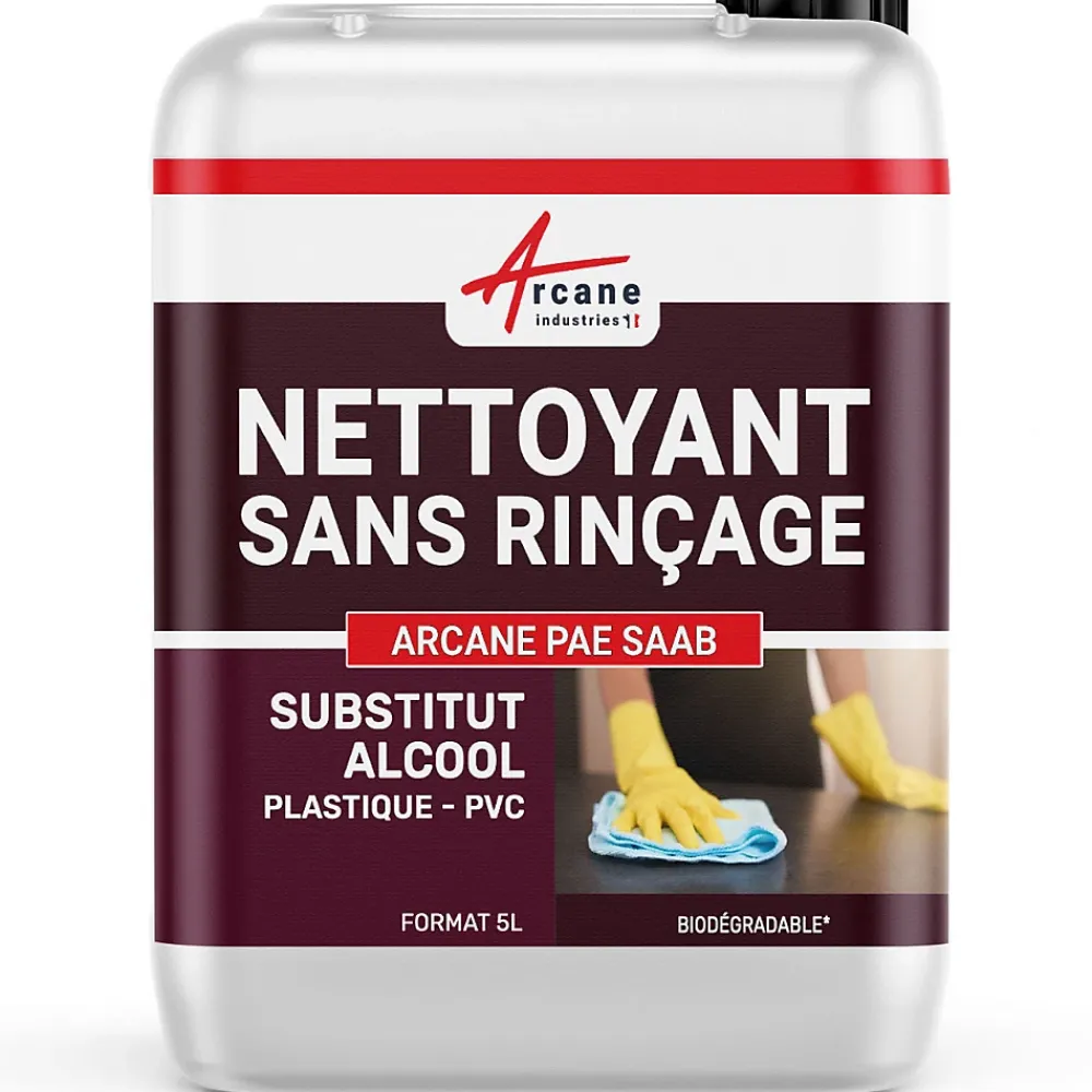 Arcane Industries Nettoyant plastique sans alcool : PVC, PC, téléphone etc... - 5 L -* Produits De Gros Lessivage