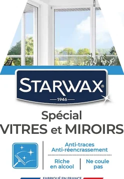 Nettoyant pulvérisateur spécial vitres et miroirs à l'alcool 0,5L>Starwax Discount