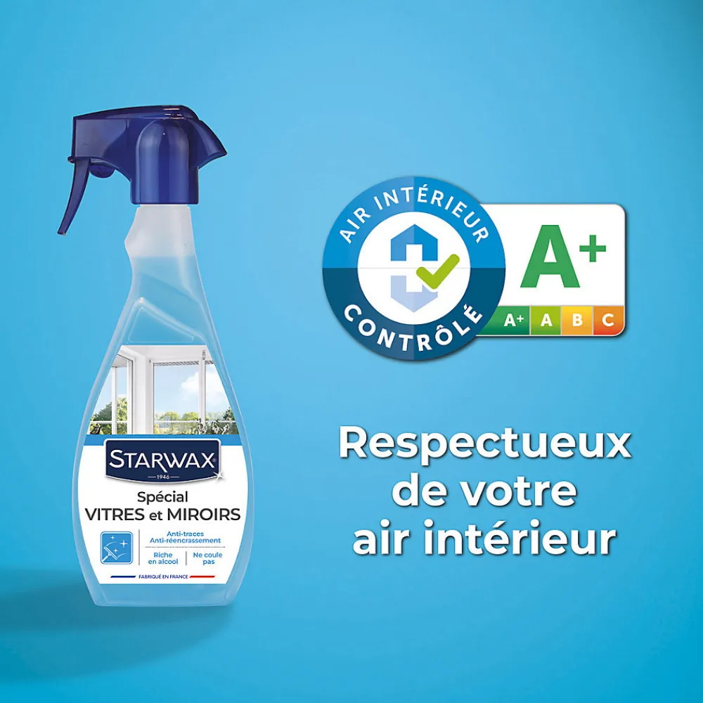Nettoyant pulvérisateur spécial vitres et miroirs à l'alcool 0,5L>Starwax Discount