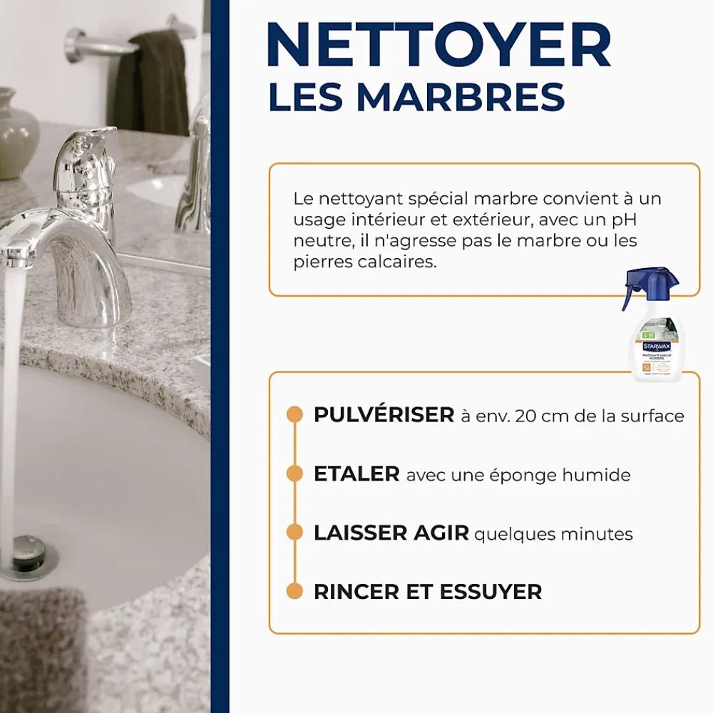 Starwax Nettoyant raviveur marbre et pierres naturelles Stawax 250ml* Nettoyant Et Entretien Pour Sol