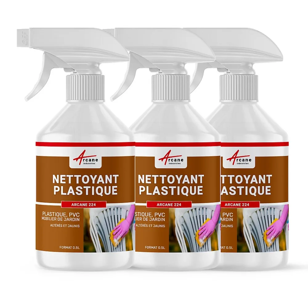 Arcane Industries NETTOYANT RÉNOVATEUR PLASTIQUE - 1.5 L (3 x 0.5 L) -* Produits De Gros Lessivage