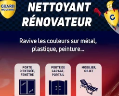 Nettoyant Rénovateur Ravive Couleurs Peinture PVC Métal Antitache 5 ans 250g - 2 Portes et 10 Fenêtres Chiffon microfibre inclus><noscript><img width=