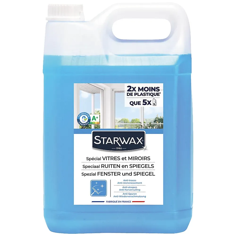 Starwax Nettoyant spécial vitres anti-traces à l'alcool 5L* Nettoyant Pour Vitres