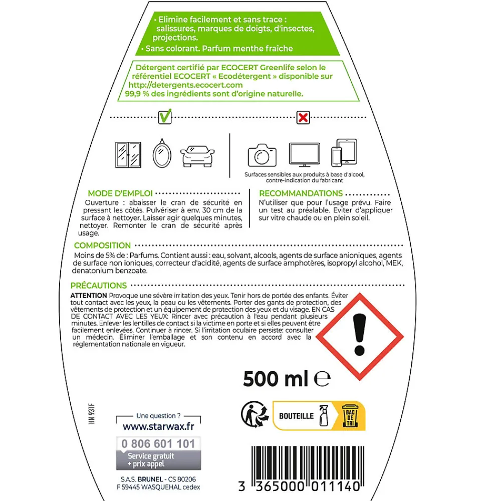 Nettoyant spécial vitres et miroirs SoluVert 0,5L>Starwax Sale