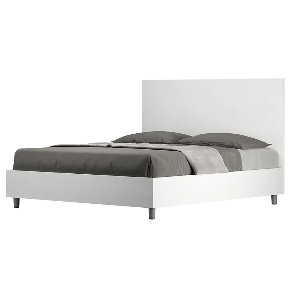 Ityhome Nouveau Lit Egos avec sommier 160x190 frêne blanc* Lit Coffre