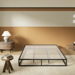 November Sleep Lit 180 x 200 cm - Cadre en acier - Lattes en bois* Sommier