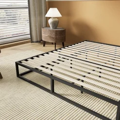 November Sleep Lit 180 x 200 cm - Cadre en acier - Lattes en bois* Sommier