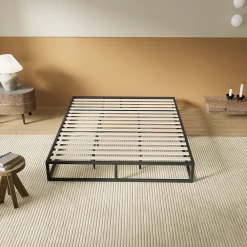 Sleep Lit 140 x 200 cm - Cadre en acier - Lattes en bois>November Hot