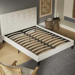 Sleep Lit 140x200 cm avec tête de lit tissu lin><noscript><img width=