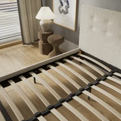 Sleep Lit 140x190 cm avec tête de lit tissu lin><noscript><img width=