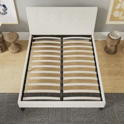 Sleep Lit 140x190 cm avec tête de lit tissu lin><noscript><img width=