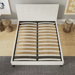 November Sleep Lit 160x200 cm avec tête de lit tissu lin* Lit Double