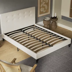 November Sleep Lit 120x190 cm avec tête de lit tissu lin* Lit Double
