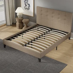 Sleep Lit 120x190 cm avec tête de lit tissu brun>November Discount
