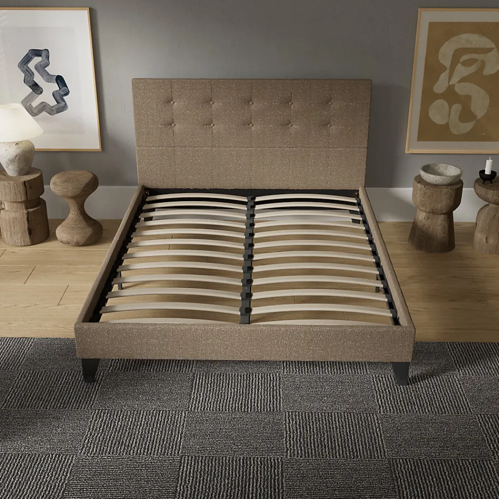 Sleep Lit 120x190 cm avec tête de lit tissu brun>November Discount