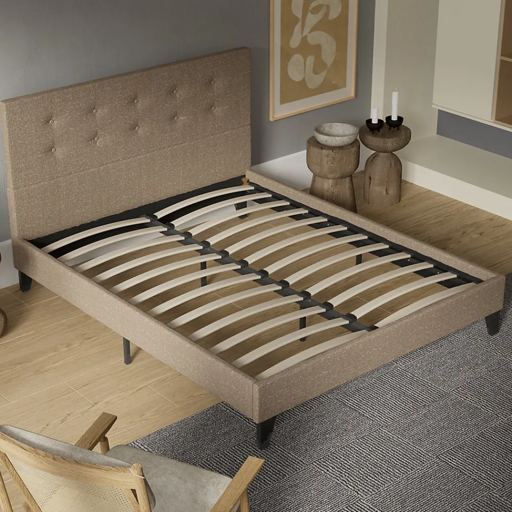 Sleep Lit 120x190 cm avec tête de lit tissu brun>November Discount