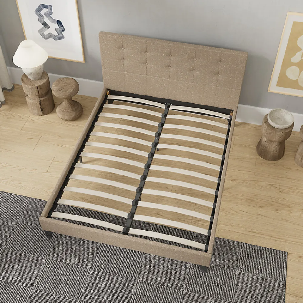 Sleep Lit 120x190 cm avec tête de lit tissu brun>November Discount