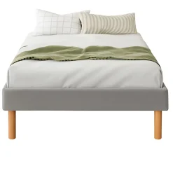 Nuits D'Or Gregory - Solide et Confortable Sommier Tapissier Gris + Pieds en 20 cm pour Matelas en 70x190-13 Lattes - Montage Rapi* Sommier
