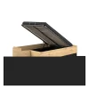 Parisot ODYSSEE Lit adulte - 140x200 cm - Avec coffre relevable - Décor chene et noir - L 166,2 x 66,5 x 205,8 cm* Lit Coffre