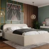 Orane - lit coffre - 180x200 cm - en tissu bouclette ->Best Mobilier Best