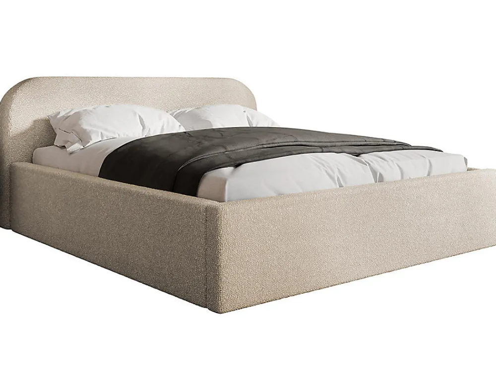 Orane - lit coffre - 180x200 cm - en tissu bouclette ->Best Mobilier Best