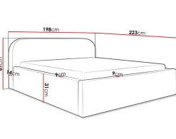 Orane - lit coffre - 180x200 cm - en tissu bouclette -><noscript><img width=