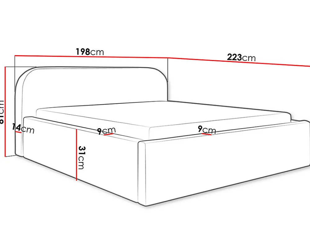 Orane - lit coffre - 180x200 cm - en tissu bouclette ->Best Mobilier Best