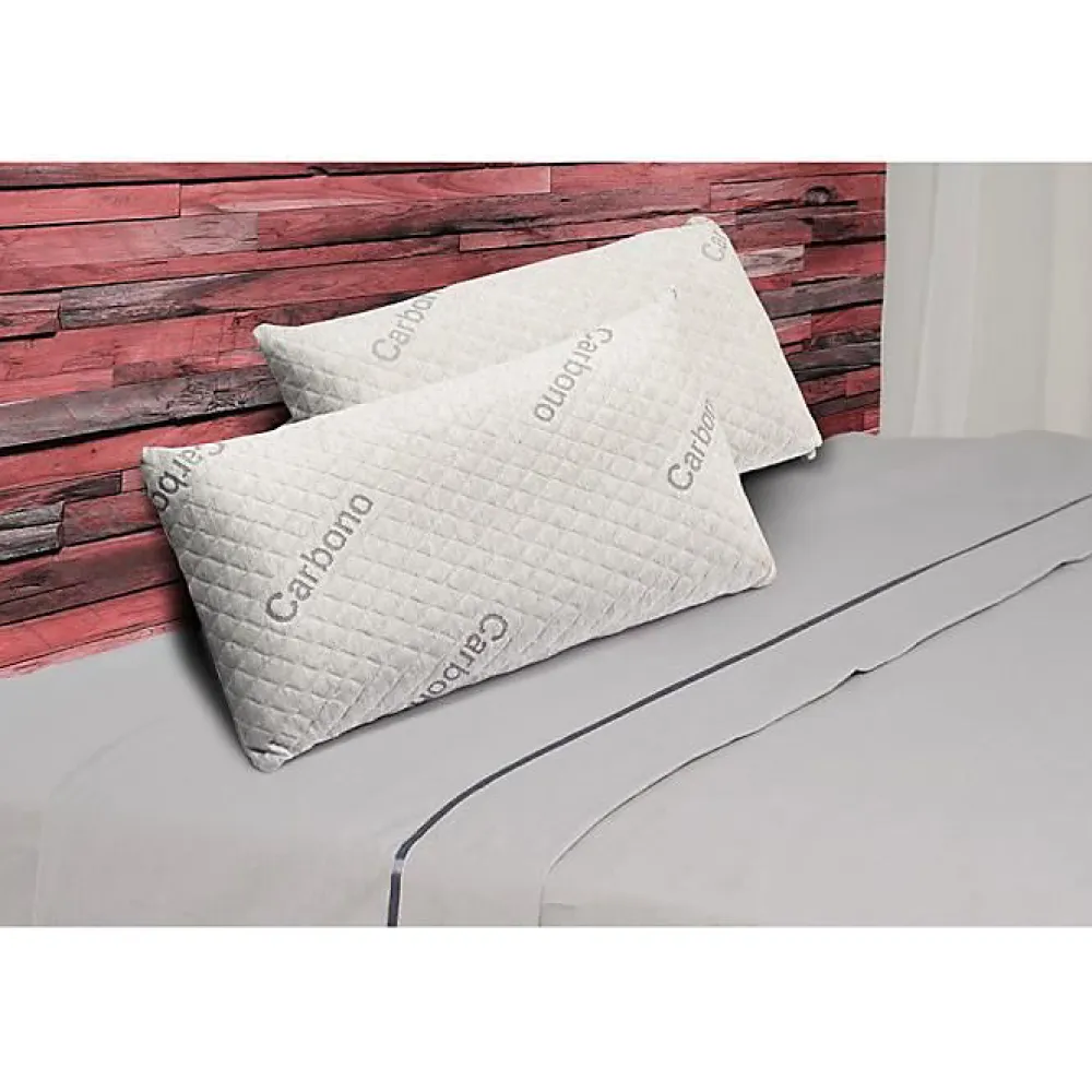 Eccox Oreiller - - Pack de 2 - 150 x 40 cm - Fermeté Moyenne - Mousse à Mémoire de Carbone* Oreiller Mémoire De Forme