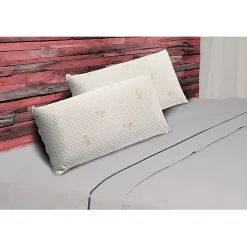 Oreiller - - Pack de 2 - Mousse mémoire Soja - 60 x 40 cm - Fermeté moyenne><noscript><img width=