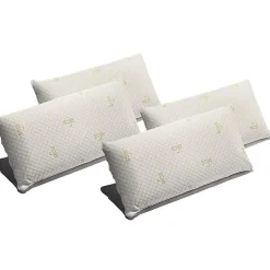 Eccox Oreiller - - Pack de 4 - Mousse à mémoire de soja - 60 x 40 cm - Ergonomique - Moyenne fermeté* Oreiller Mémoire De Forme