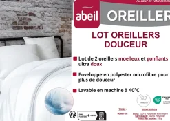 Abeil Oreiller 45 x 70 cm polyester ferme blanc 650g* Oreiller Ferme