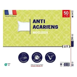 Oreiller anti-acariens 50x70 cm - 100% Polyester -><noscript><img width=