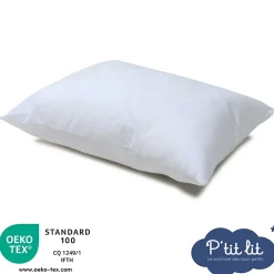 P’Tit Lit Oreiller Bébé - Coussin Enfant 40x60 cm - Enveloppe 100% Coton - Anti Acariens - Hypoallergénique - Oeko Tex- Conception Française* Oreiller Moelleux