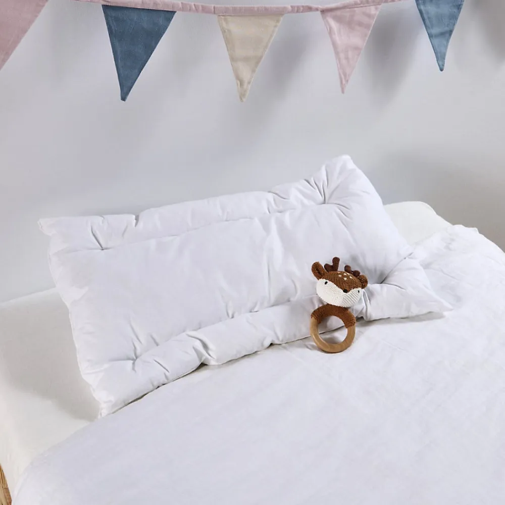 Oreiller Bébé Moelleux plat 40x60cm ANTI-ACARIENS>Bleu Calin Best