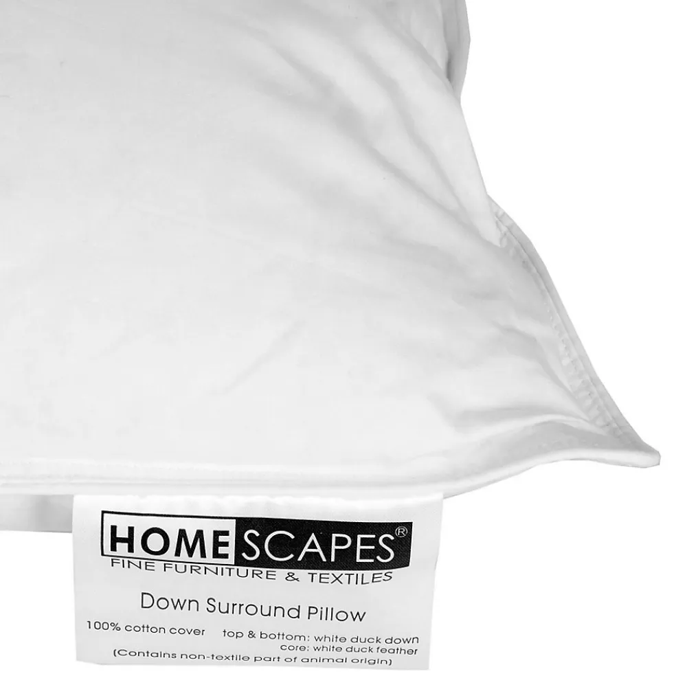 Homescapes Oreiller en plumes et duvet de canard à double niveau de garnissage, 50 x 75 cm -* Oreiller Moelleux