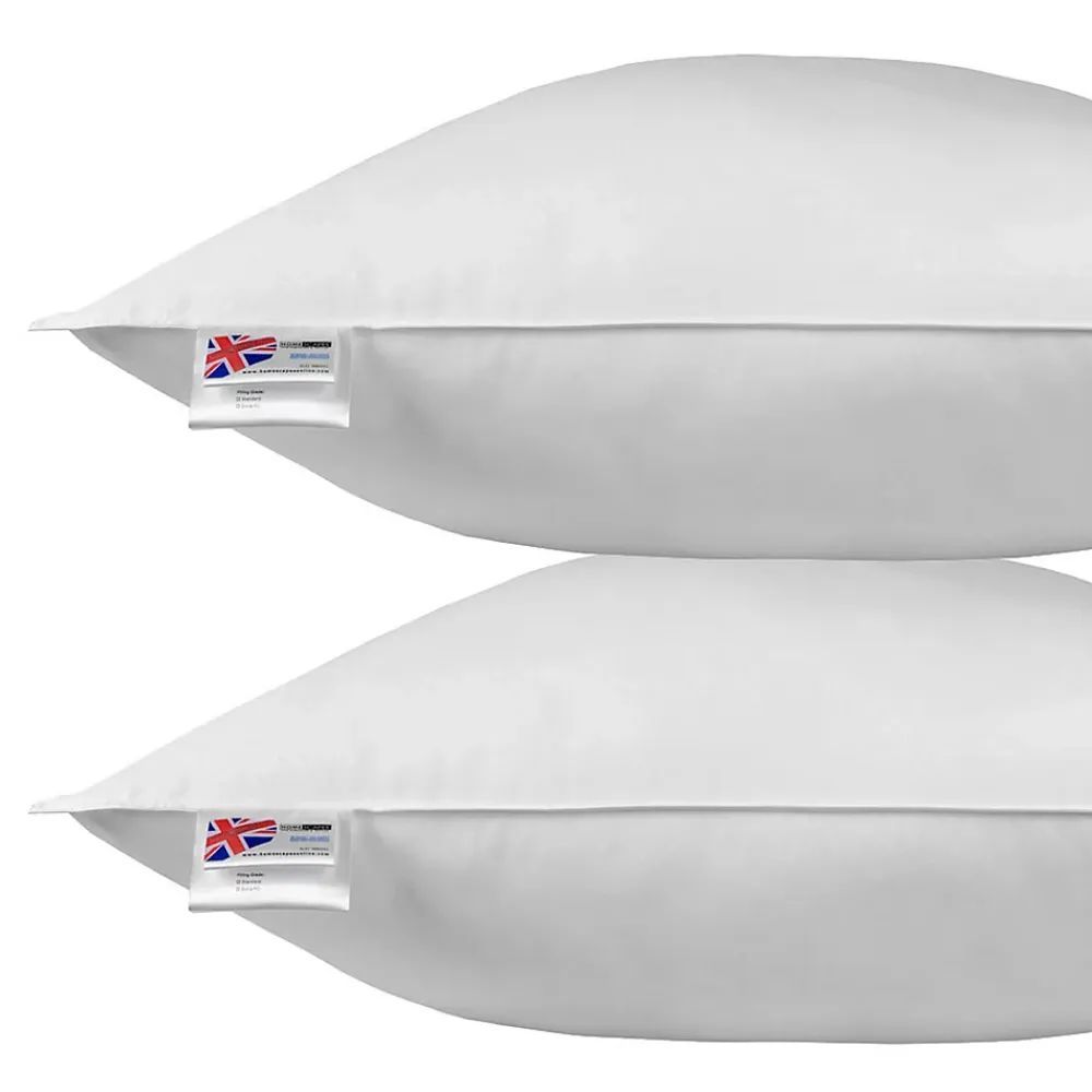 Homescapes Oreiller en plumes et duvet d'oie 80 x 80 cm - lot de 2 -* Oreiller Moelleux