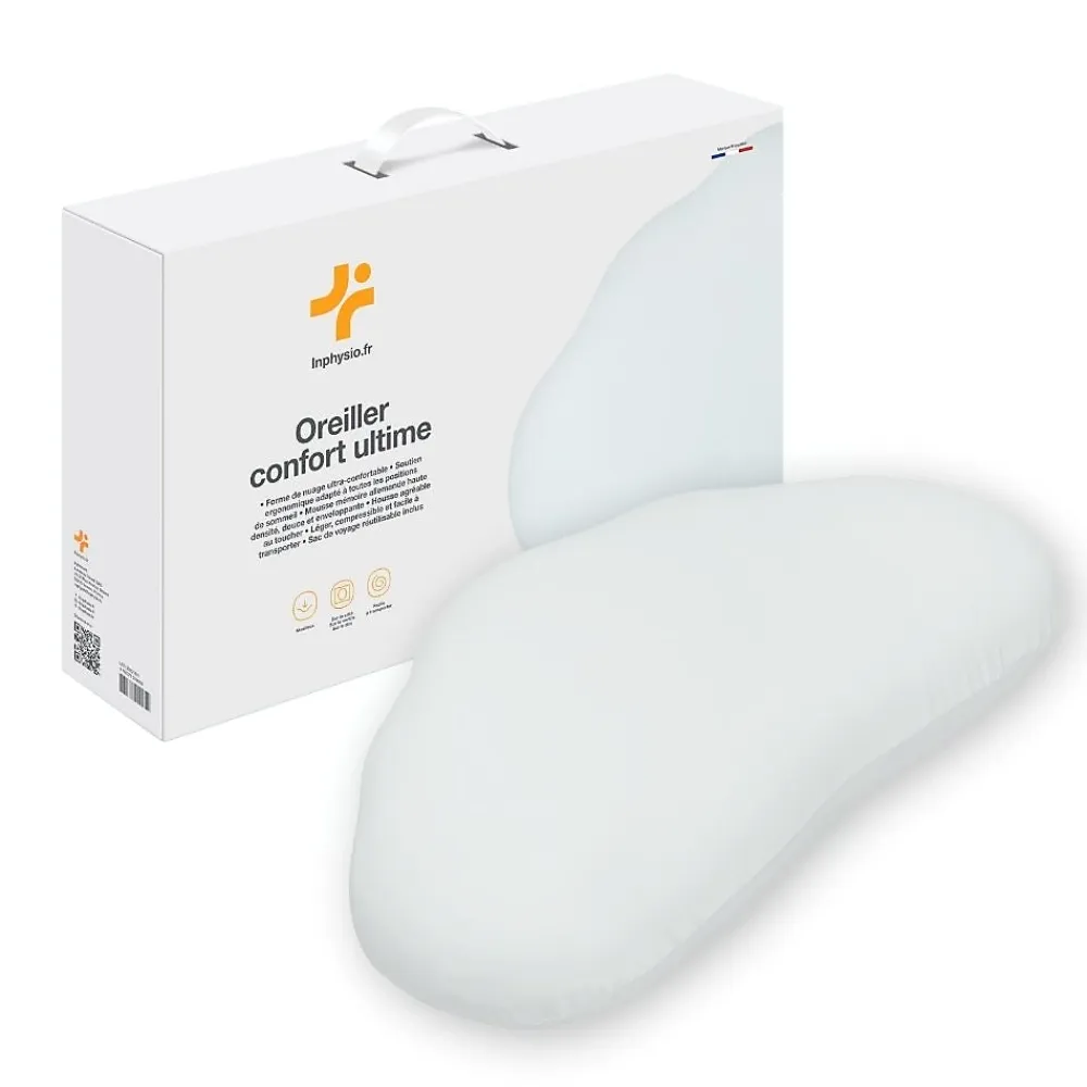 Inphysio Oreiller ergonomique en forme de nuage - mousse à mémoire de forme - 57x35x12 -* Oreiller Mémoire De Forme
