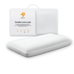 Oreiller extra plat pour personnes qui dorment sur le ventre s et taie en satin extra 50x30x5,5>Inphysio Best