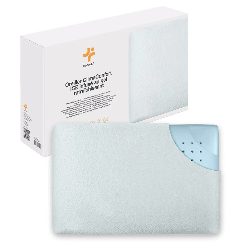 Oreiller infusé au gel rafraîchissant - 60x40 - ClimaConfort ICE>Inphysio Outlet