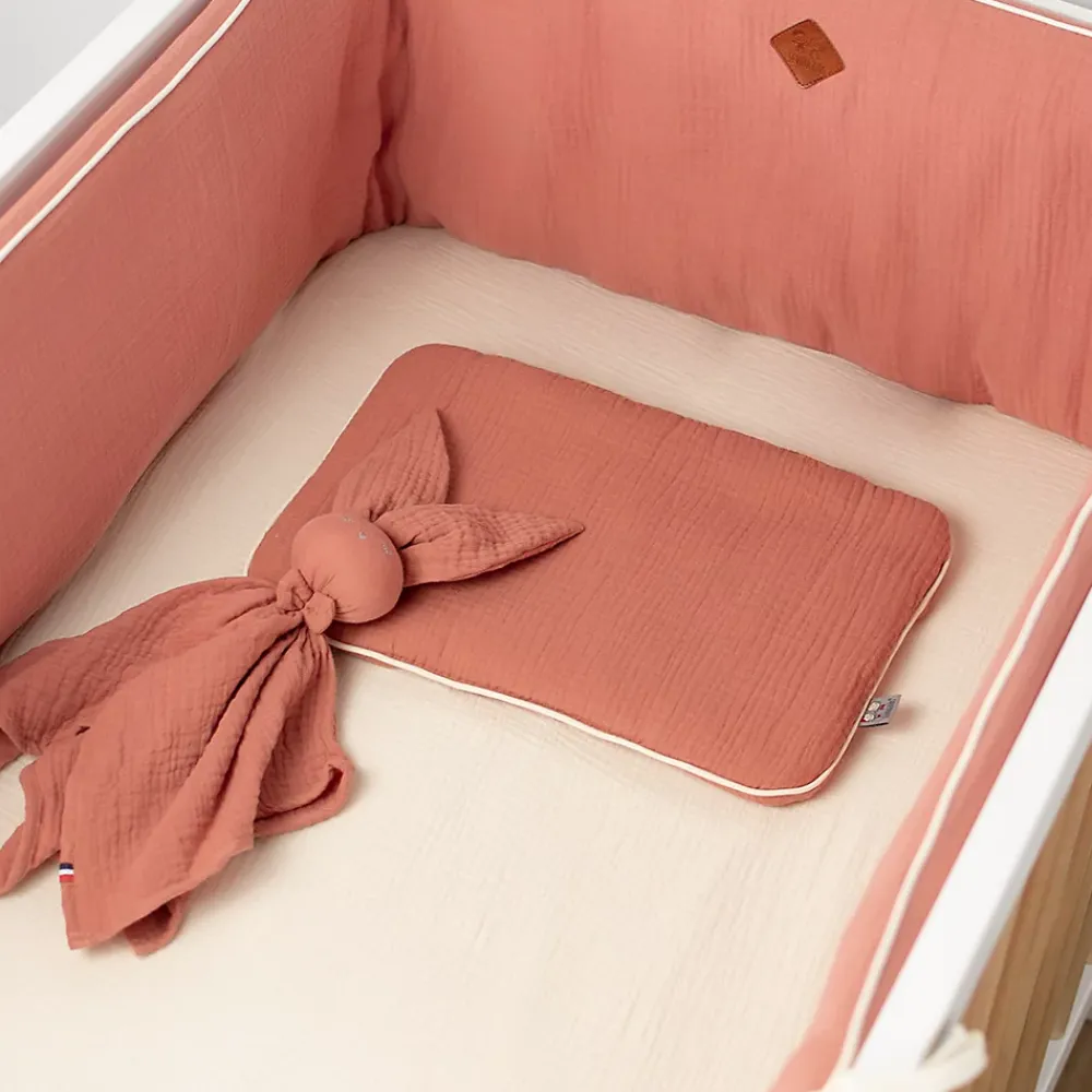 Sevira Kids Oreiller plat en gaze de coton Jeanne* Oreiller Moelleux